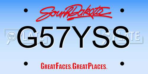 G57YSS South Dakota License Plate