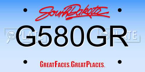 G580GR South Dakota License Plate