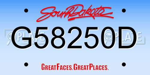 G58250D South Dakota License Plate
