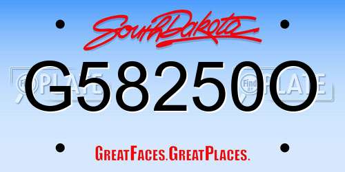 G58250O South Dakota License Plate