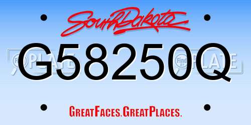 G58250Q South Dakota License Plate