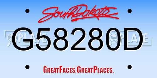 G58280D South Dakota License Plate