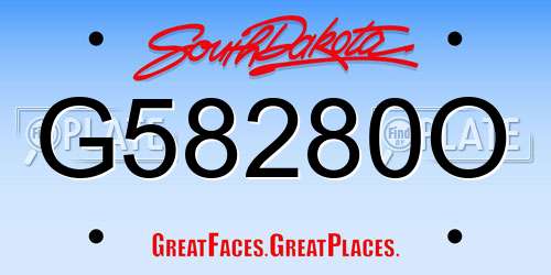 G58280O South Dakota License Plate