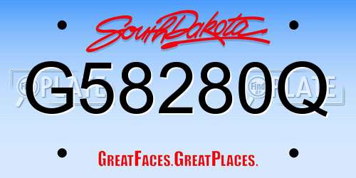 G58280Q South Dakota License Plate