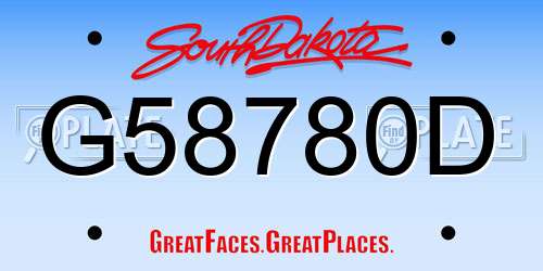 G58780D South Dakota License Plate