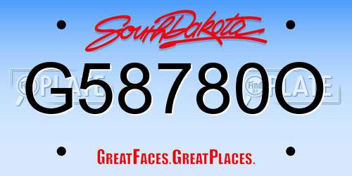 G58780O South Dakota License Plate