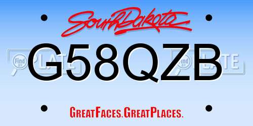 G58QZB South Dakota License Plate