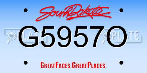 G5957O South Dakota License Plate