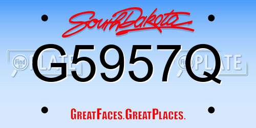 G5957Q South Dakota License Plate
