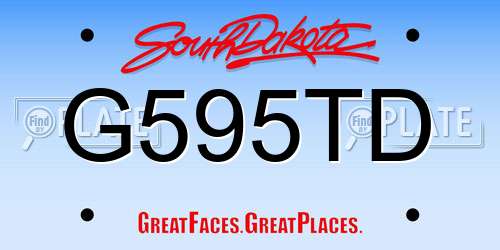 G595TD South Dakota License Plate