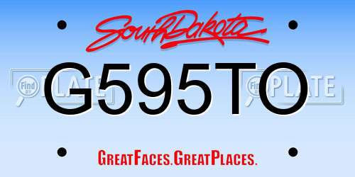G595TO South Dakota License Plate