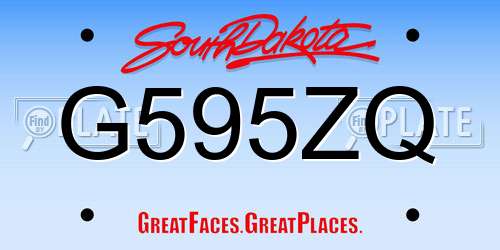 G595ZQ South Dakota License Plate
