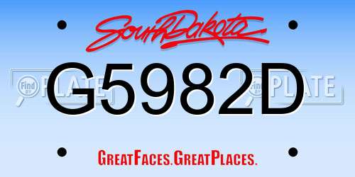 G5982D South Dakota License Plate