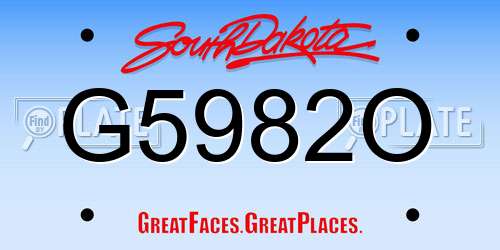 G5982O South Dakota License Plate