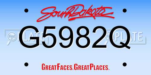 G5982Q South Dakota License Plate