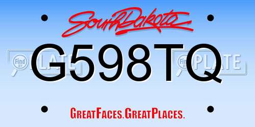 G598TQ South Dakota License Plate