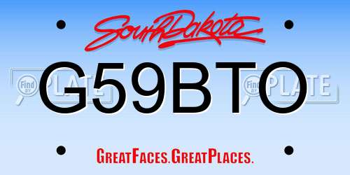 G59BTO South Dakota License Plate