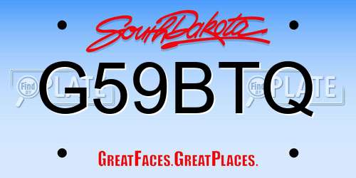 G59BTQ South Dakota License Plate