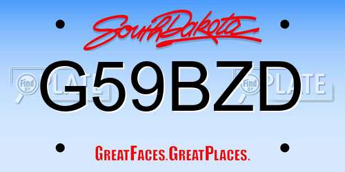 G59BZD South Dakota License Plate