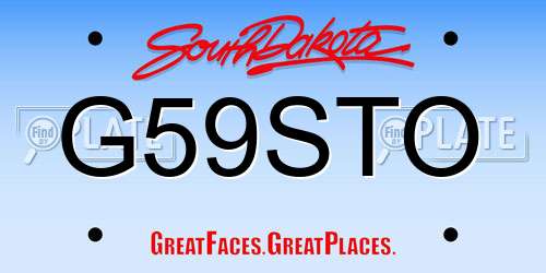 G59STO South Dakota License Plate