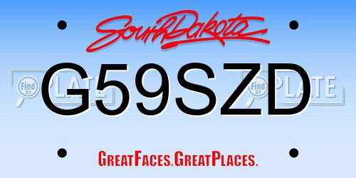 G59SZD South Dakota License Plate