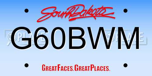 G60BWM South Dakota License Plate