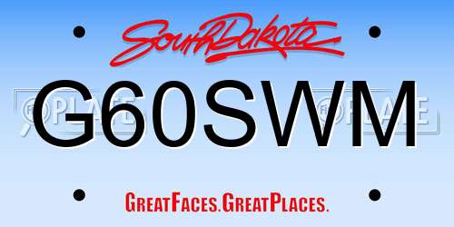 G60SWM South Dakota License Plate