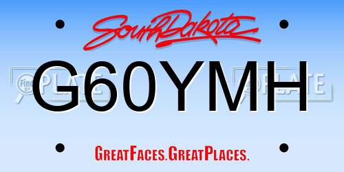 G60YMH South Dakota License Plate
