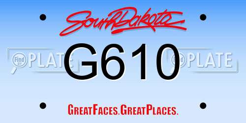 G610 South Dakota License Plate
