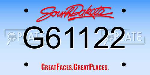 G61122 South Dakota License Plate