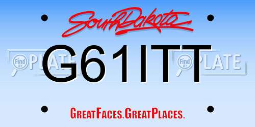G61ITT South Dakota License Plate