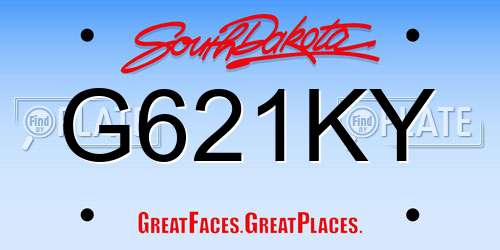 G621KY South Dakota License Plate