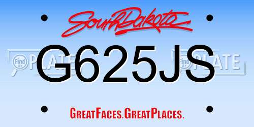 G625JS South Dakota License Plate