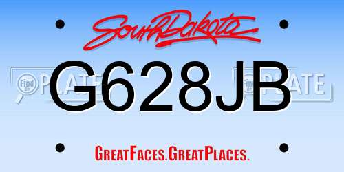 G628JB South Dakota License Plate