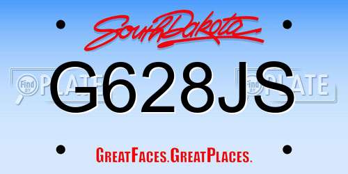 G628JS South Dakota License Plate