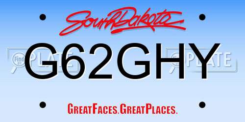 G62GHY South Dakota License Plate