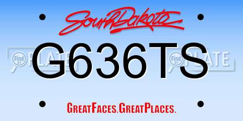 G636TS South Dakota License Plate