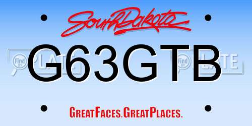 G63GTB South Dakota License Plate