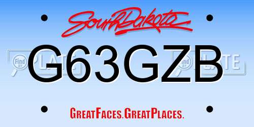 G63GZB South Dakota License Plate