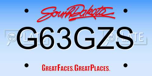 G63GZS South Dakota License Plate