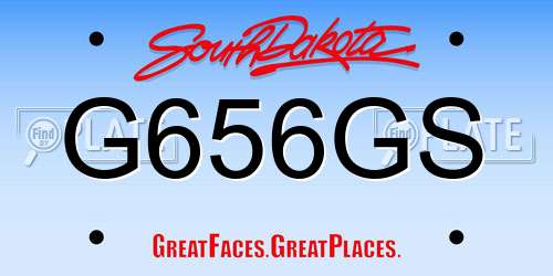 G656GS South Dakota License Plate