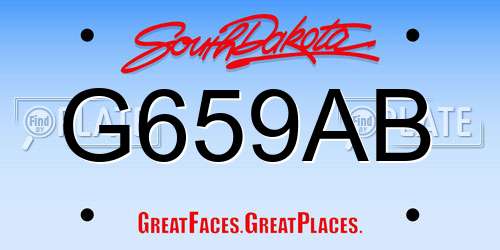 G659AB South Dakota License Plate