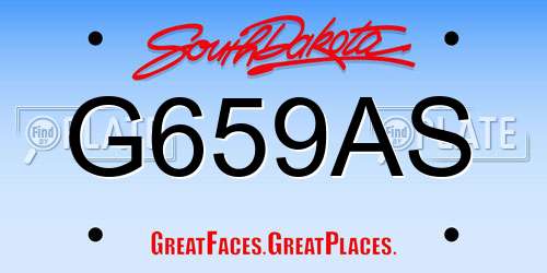 G659AS South Dakota License Plate