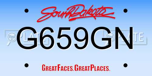 G659GN South Dakota License Plate