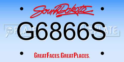 G6866S South Dakota License Plate
