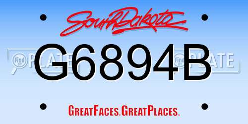 G6894B South Dakota License Plate