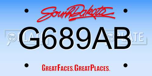 G689AB South Dakota License Plate