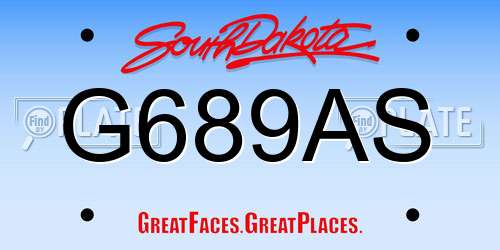 G689AS South Dakota License Plate