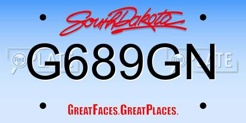 G689GN South Dakota License Plate
