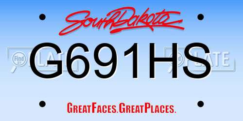 G691HS South Dakota License Plate